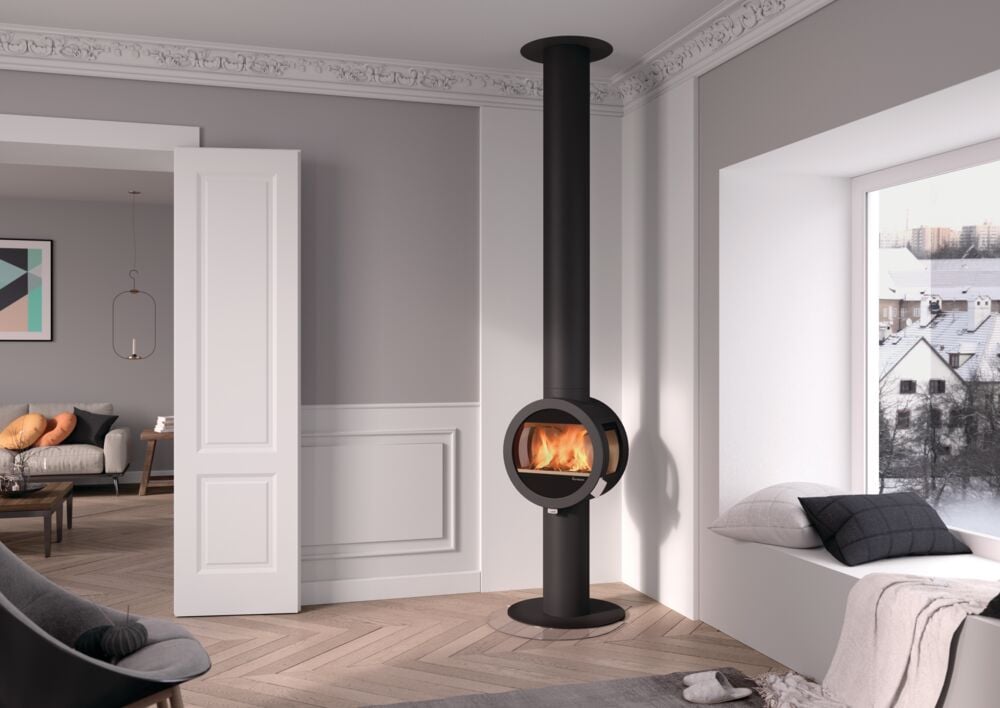 Nordpeis Me Pedestal peisovn med sideglass