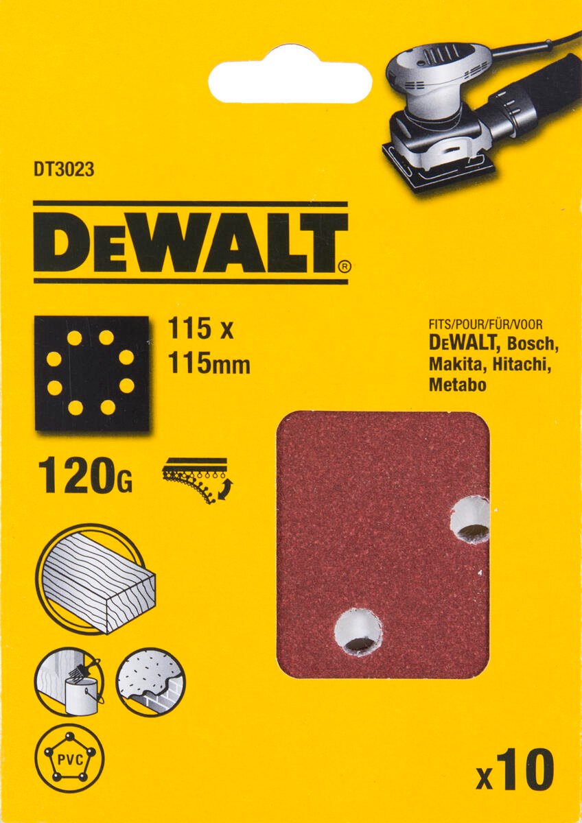 DeWalt slipepapir 1/4ARK 120K 8H A10 DT3023