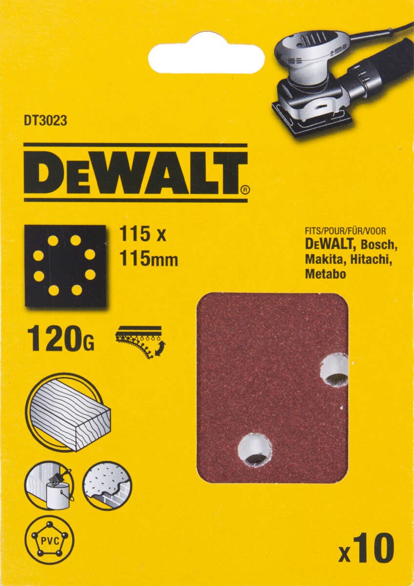 DeWalt slipepapir 1/4ARK 120K 8H A10 DT3023