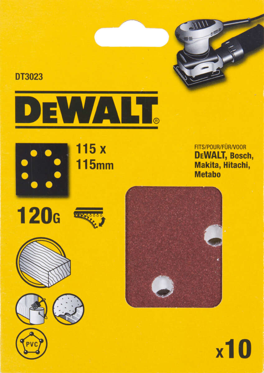 DeWalt DT3023 120K slipepapir 10-pk