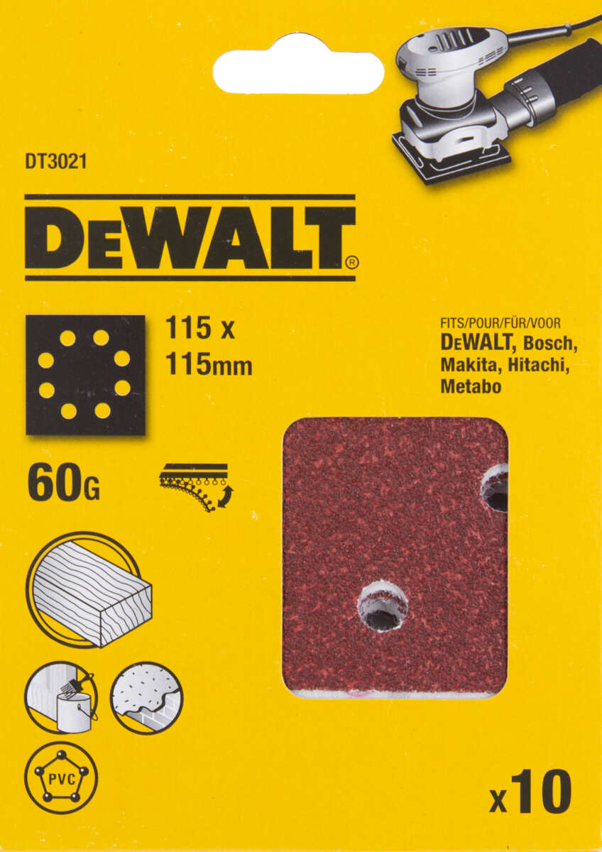 DeWalt DT3021 60K slipepapir 10-pk