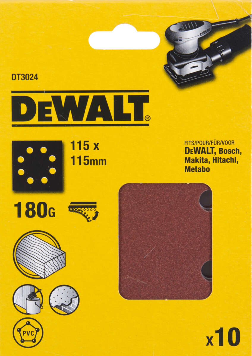 DeWalt DT3024 180K slipepapir 10-pk