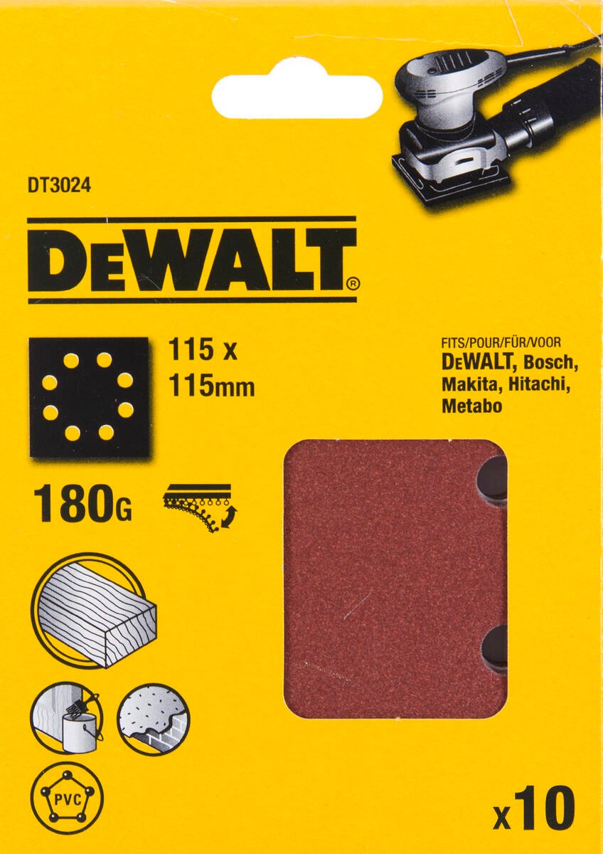 DeWalt slipepapir 1/4ARK 180K 8H A10DT3024