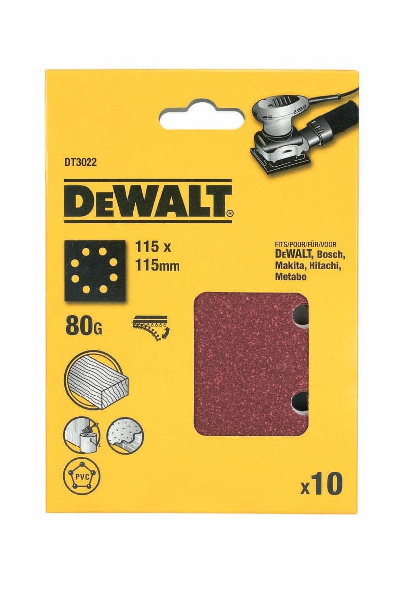 DeWalt DT3022 80K slipepapir 10-pk