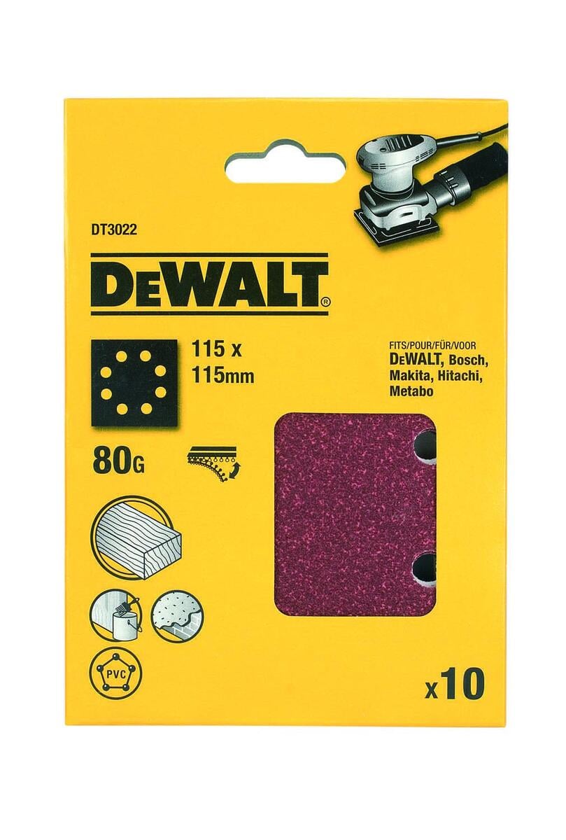 DeWalt slipepapir 1/4ark 80K 8H A10 DT3022