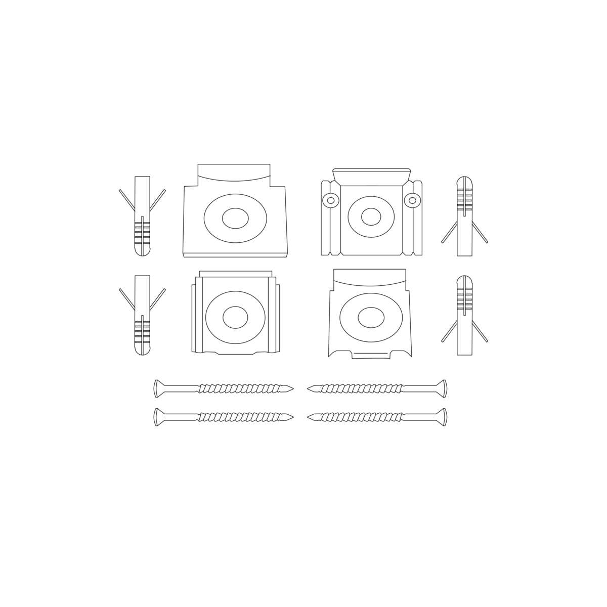 Duxa speilbeslag med fjærer 4pk.