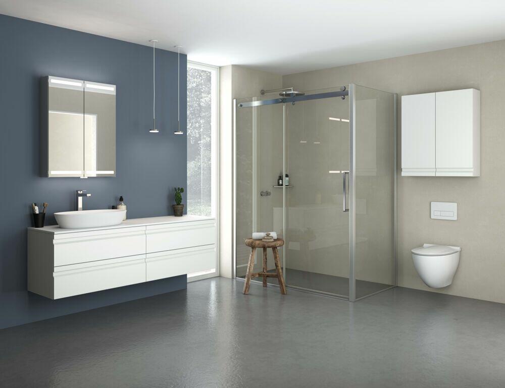 Scanbad Maxi Deluxe skyvedør m/1 sidepanel