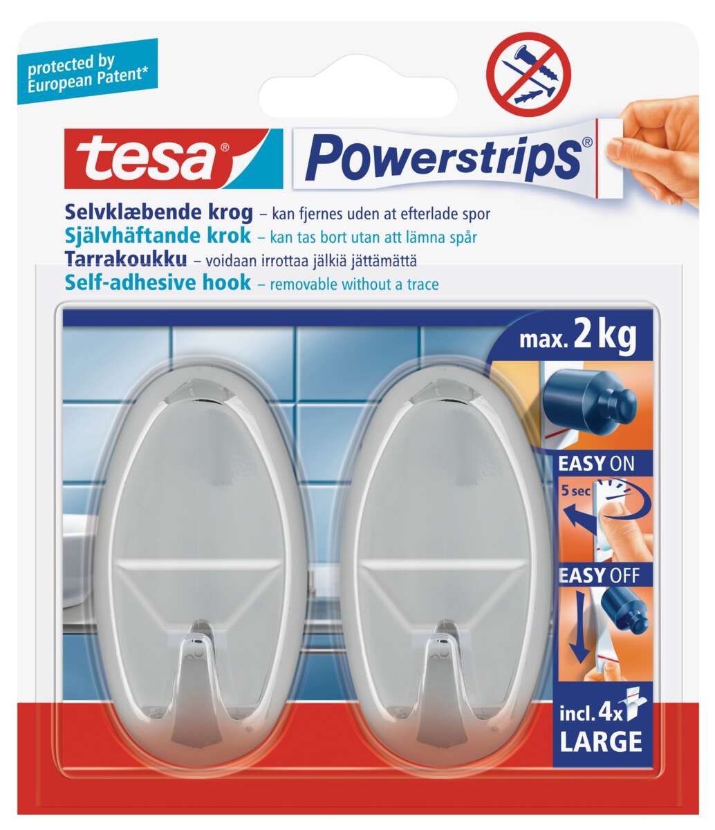 Tesa Powerstrips limkroker stor