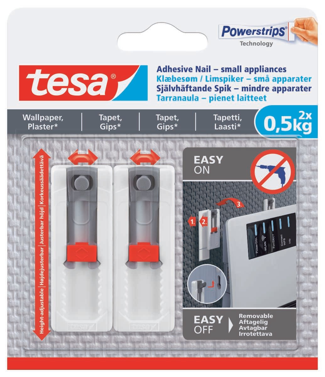 tesa® Powerstrips small tapet limspiker 2-pk