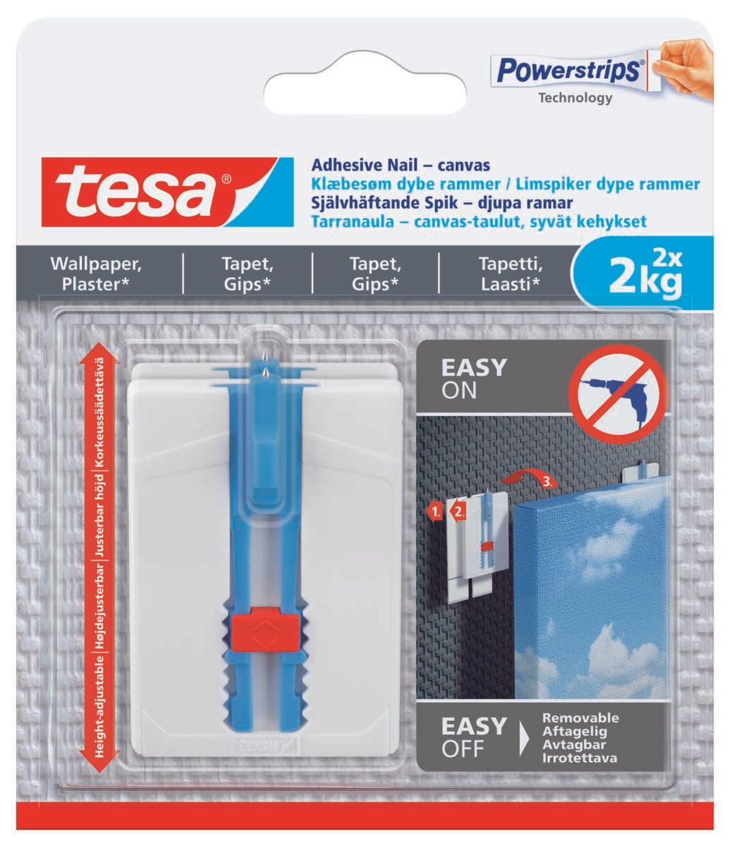 tesa® Powerstrips tapet og gips 2 kg limspiker 2-pk