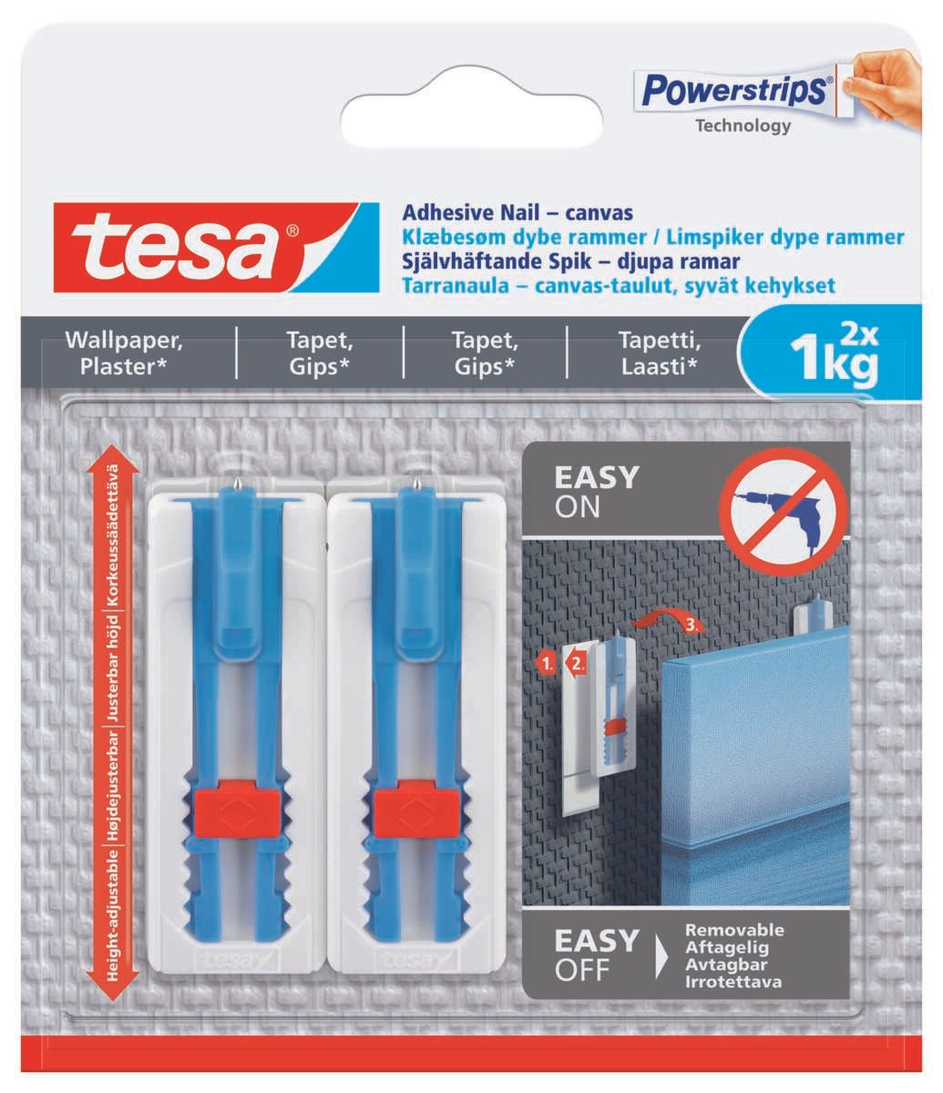 tesa® Powerstrips tapet og gips limspiker 2-pk