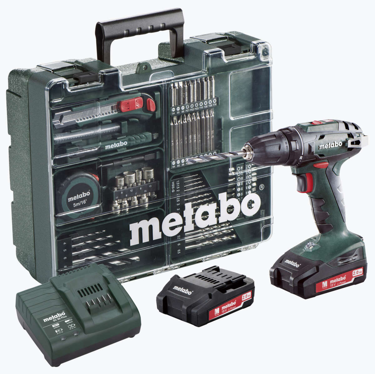 Metabo Workshop BS drill m/2 batterier og bits/bor