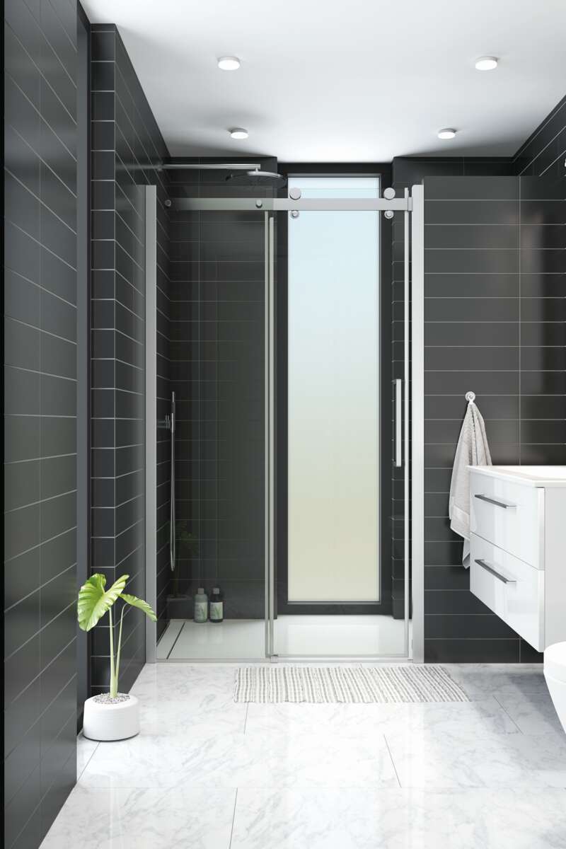 Scanbad Maxi Deluxe skyvedør til nisje