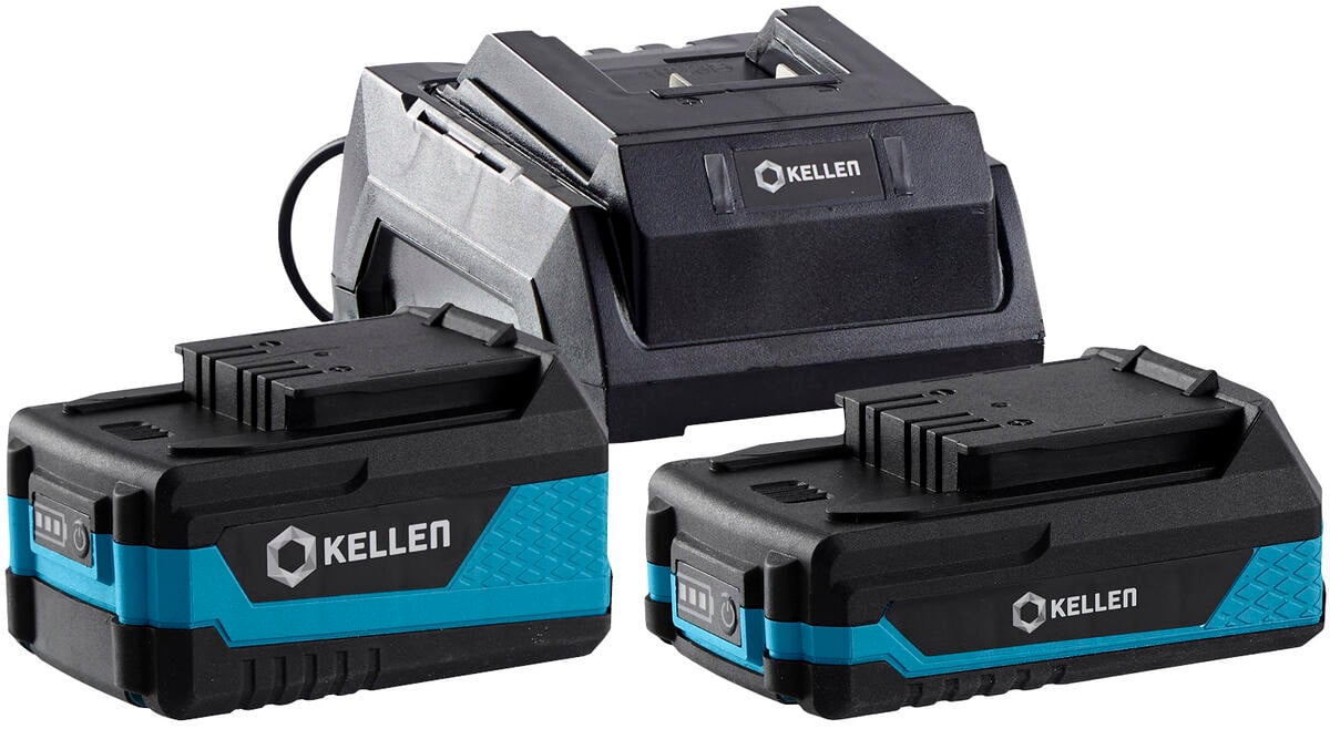 Kellen 18V 2,0 + 4,0Ah batterier og lader