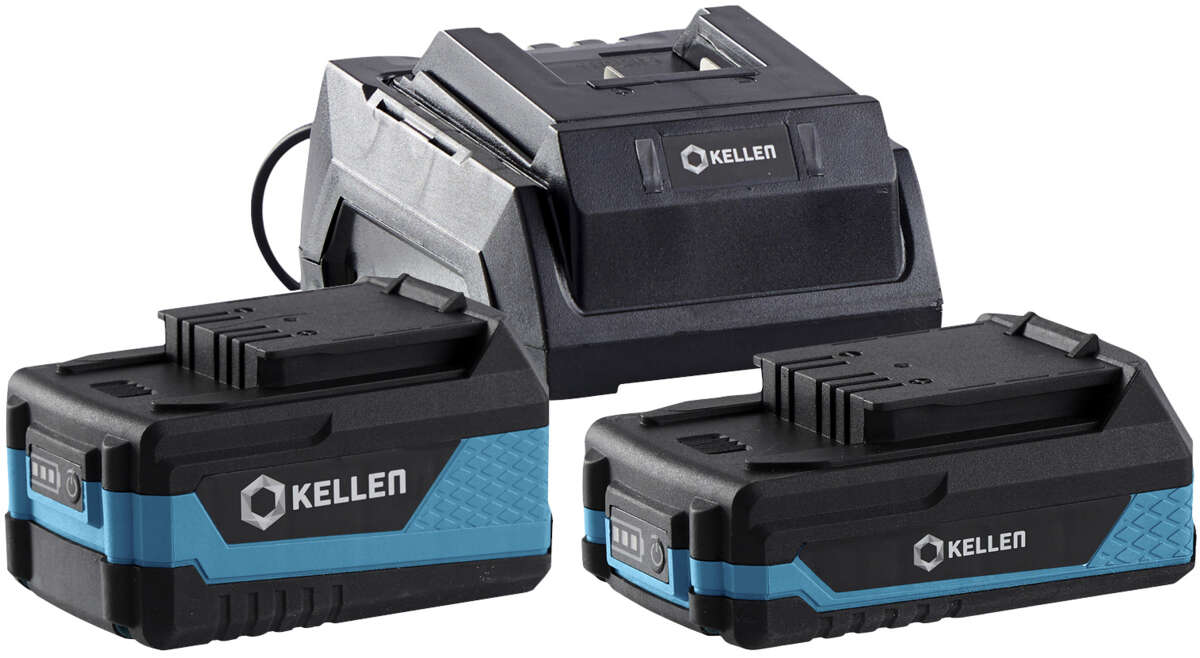 Kellen 18V 2,0 + 4,0Ah batterier og lader