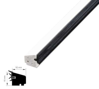 Glasslist 15,5x17x2500 PVC hvit