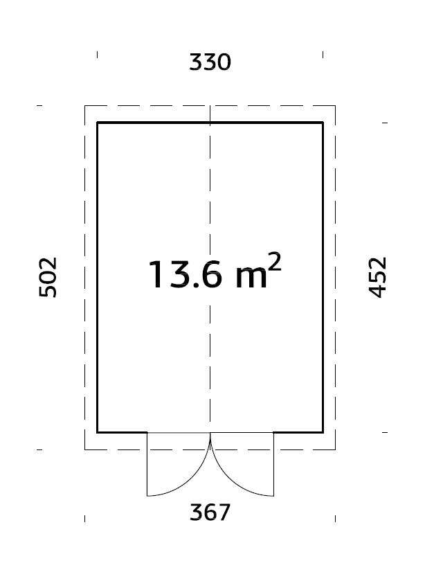 Palmako Martin redskapsbod 13,6 m2