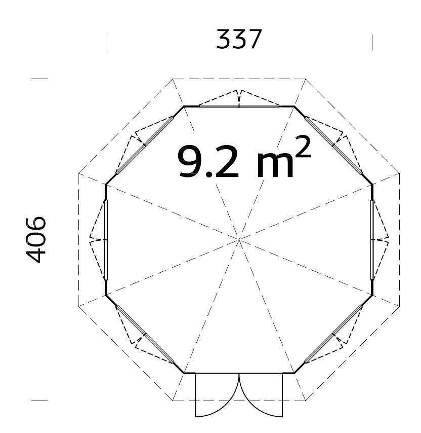 Palmako Veronica 7 lysthus 9,2 m²