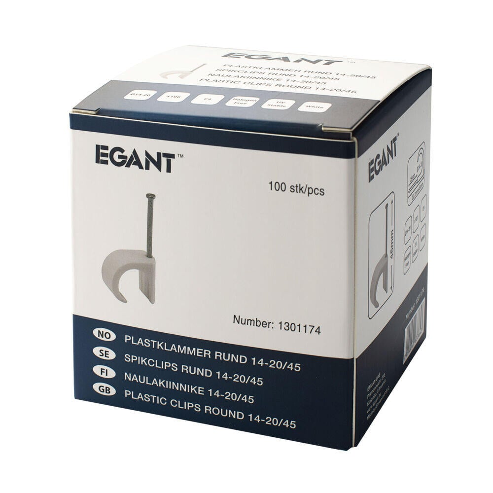 Egant Kabelklips 14-20 hvit