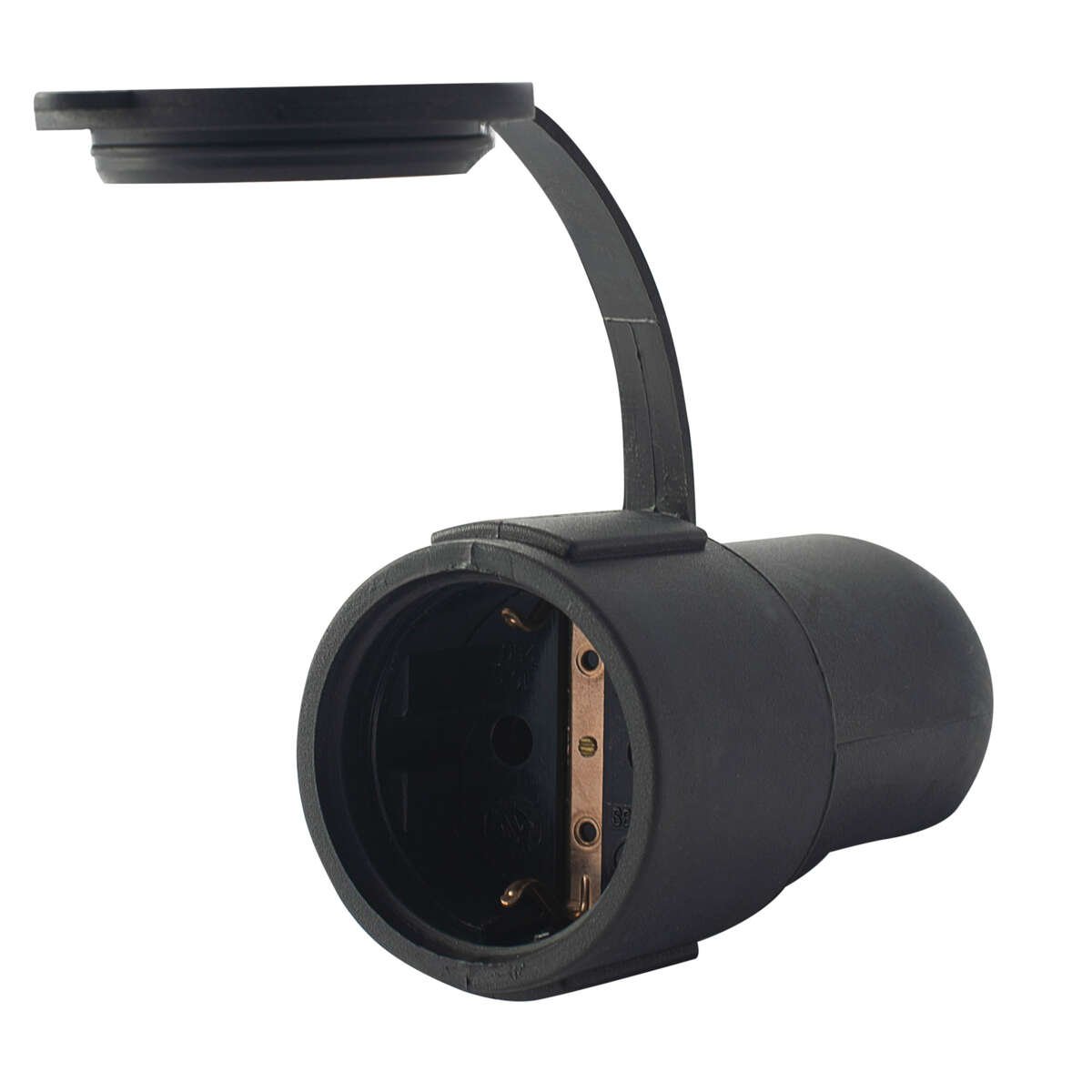 Egant Skjøtekontakt m/jord gummi IP44