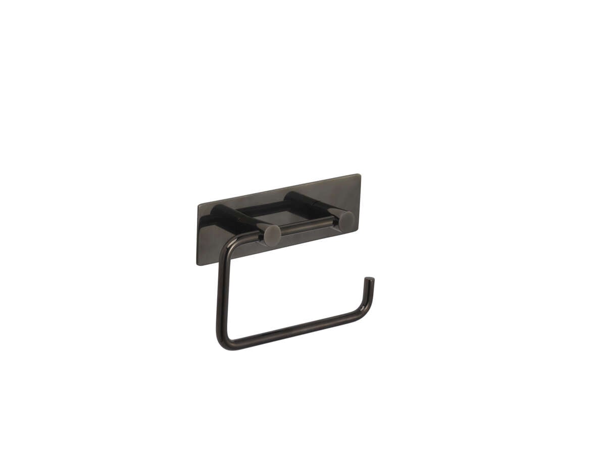 SaniScan sort krom toalettpapirholder m/bakplate