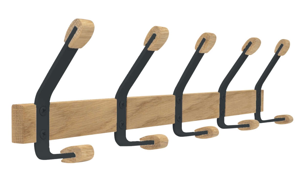 Home-it bøk/sort 5 knaggrekke