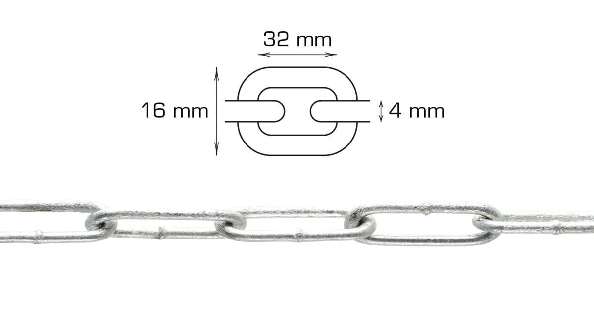 Home>it Galvanisert langleddet kjede - 5 meter (4 mm)