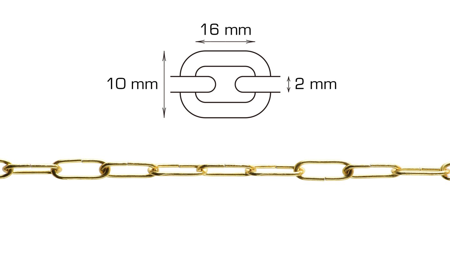 Home>it Pyntekjede messing rundt - 2 meter (2 mm)