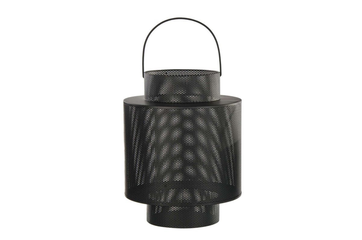 Lykt, sort metall