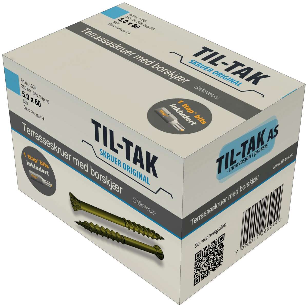 Til-Tak terrasseskrue Original med borspiss