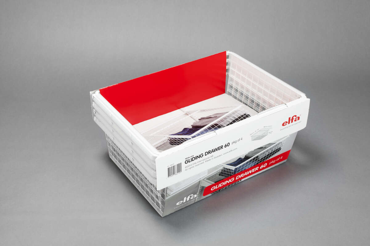 Elfa uttrekkbar trådkurv 4-pk