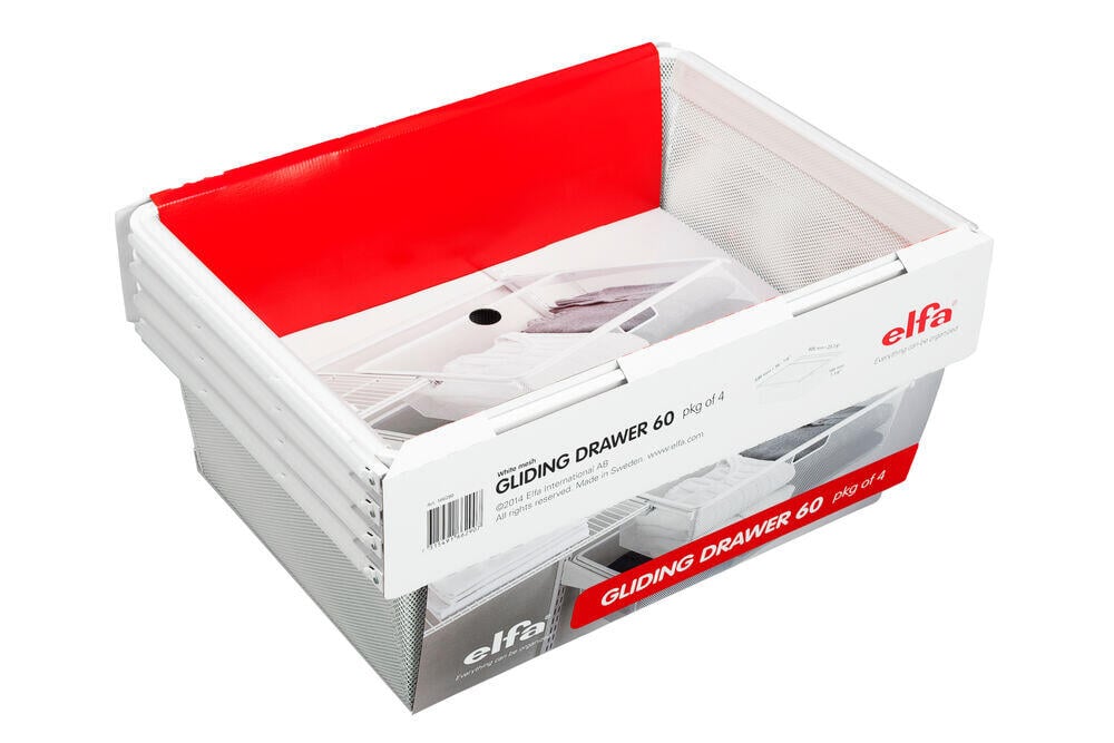 Elfa uttrekkbar meshkurv 4-pk