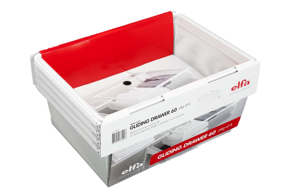 Elfa uttrekkbar meshkurv 4-pk