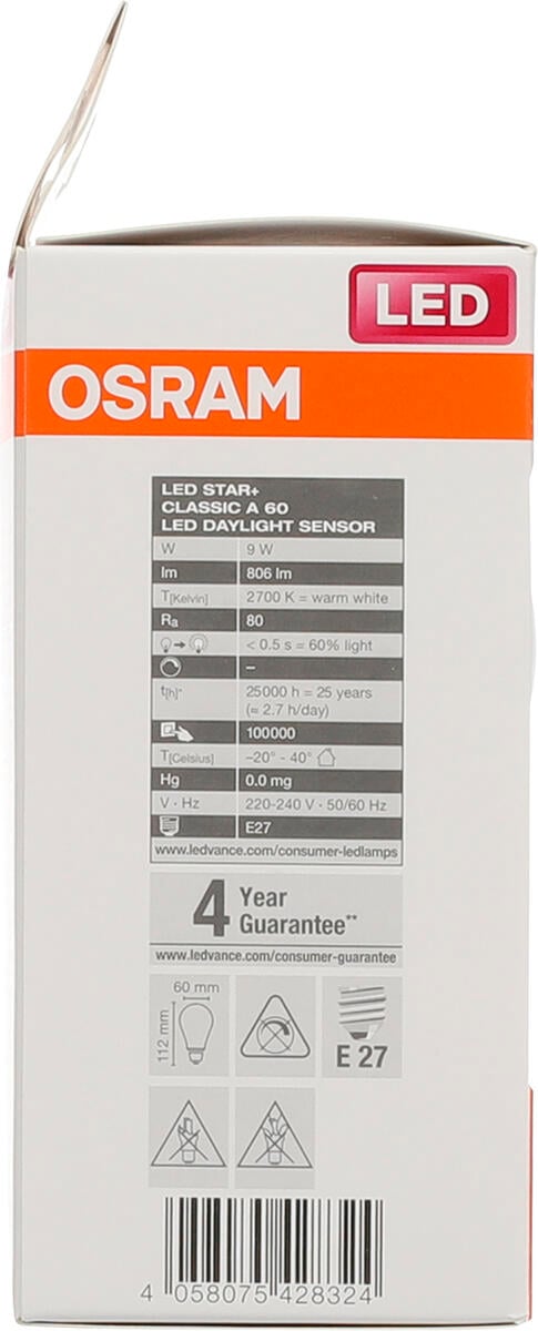 Ledvance LED DAYLIGHT SENSOR CLASSIC A pære