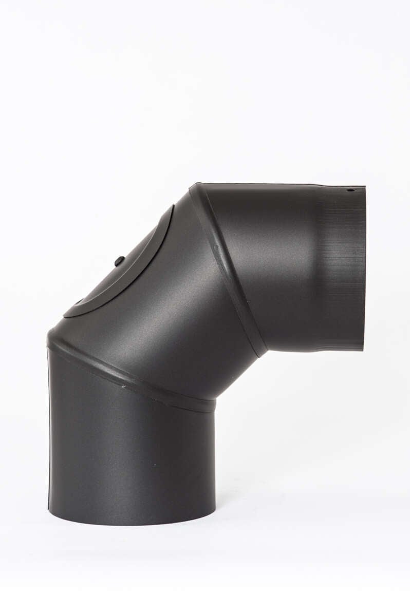 Tolmer røkrør 3-delt bend Ø125x90° med luke