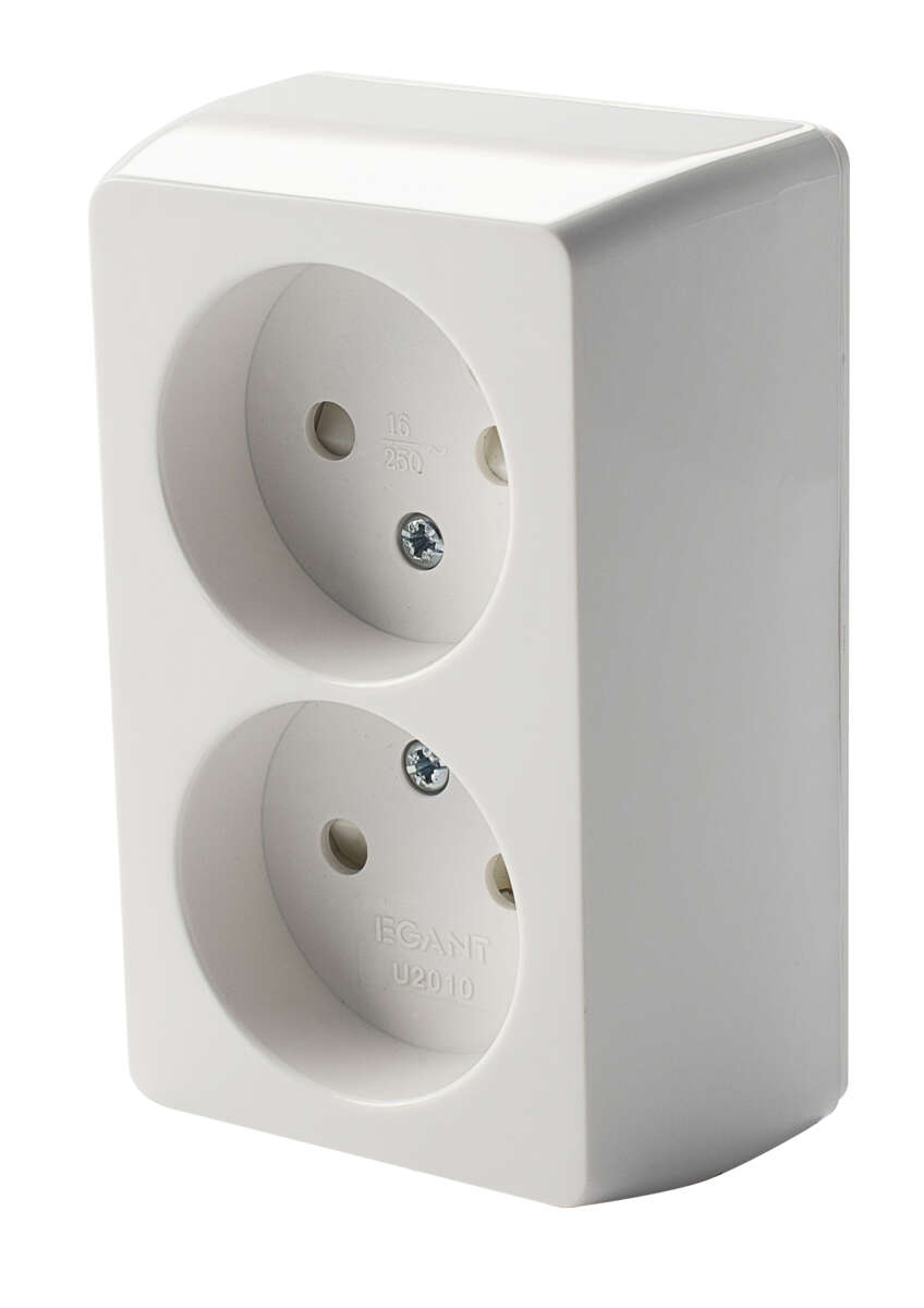 Egant dobbel stikkontakt u/jord påvegg 5 pk