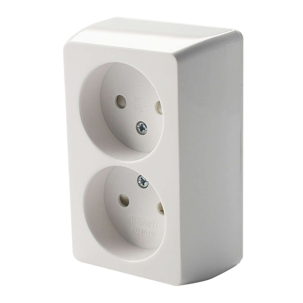 Egant dobbel stikkontakt u/jord påvegg