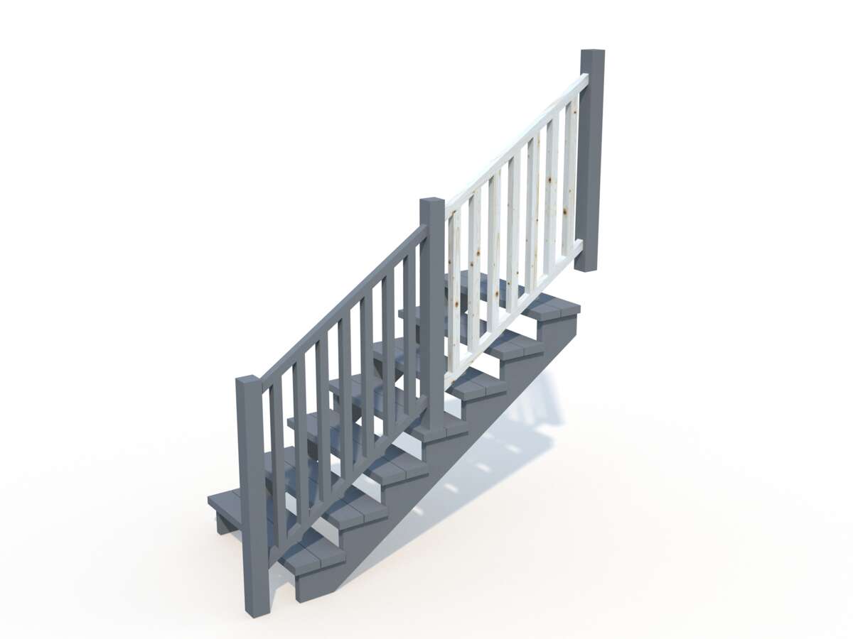 Palmako Siri 17 terrasserekkverk for trapp hvit