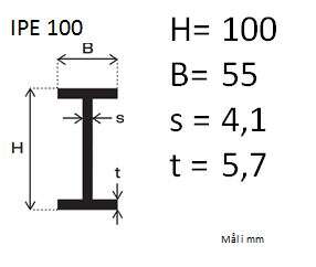 Stålbjelke 160 x 82 mm
