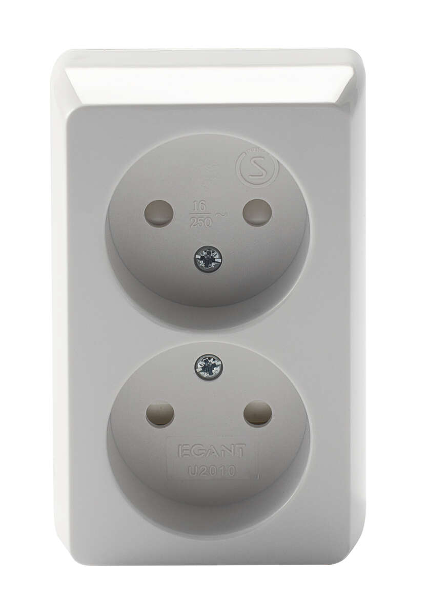 Egant dobbel stikkontakt u/jord påvegg 5 pk