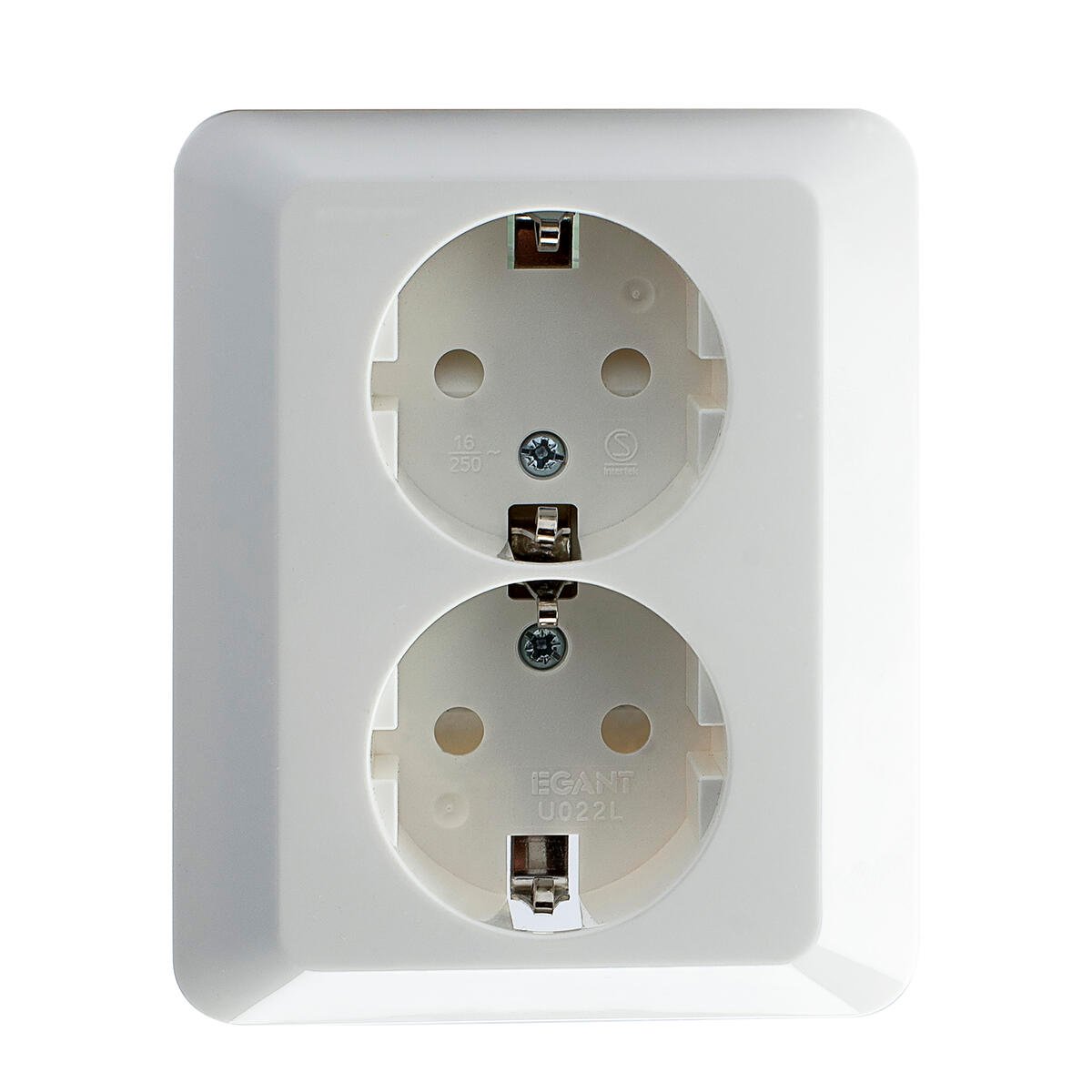 Egant dobbel stikkontakt m/jord innfelt