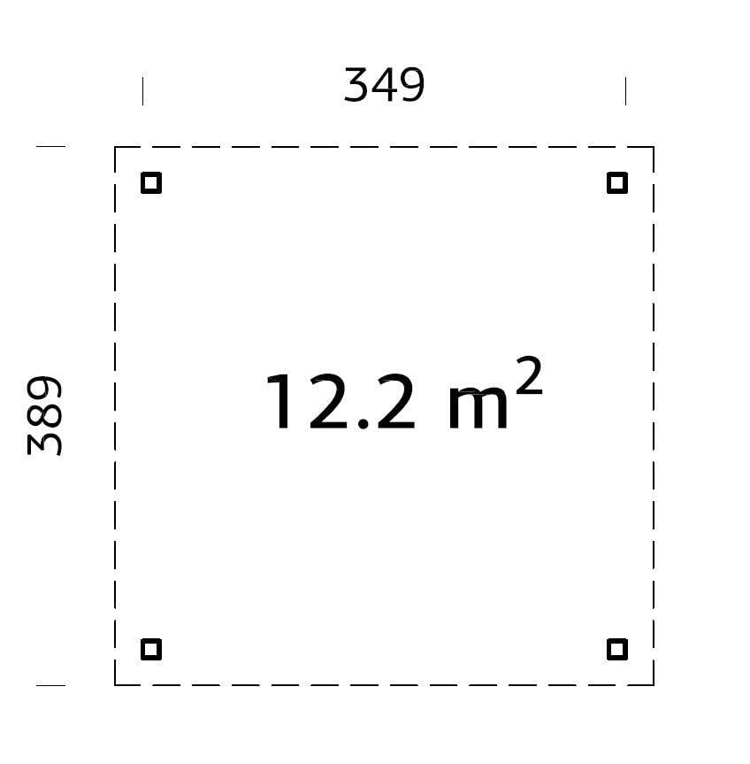 Palmako Lucy grunnmodul paviljong 12,2 m²