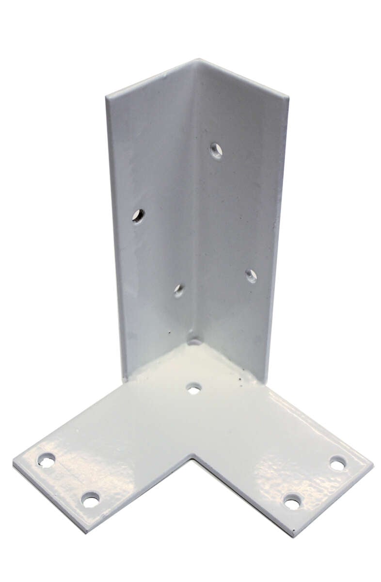 Palmako stolpefot med plate for hjørne hvit