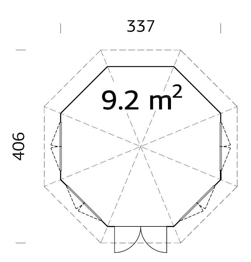 Palmako Veronica 4 lysthus 9,2 m²