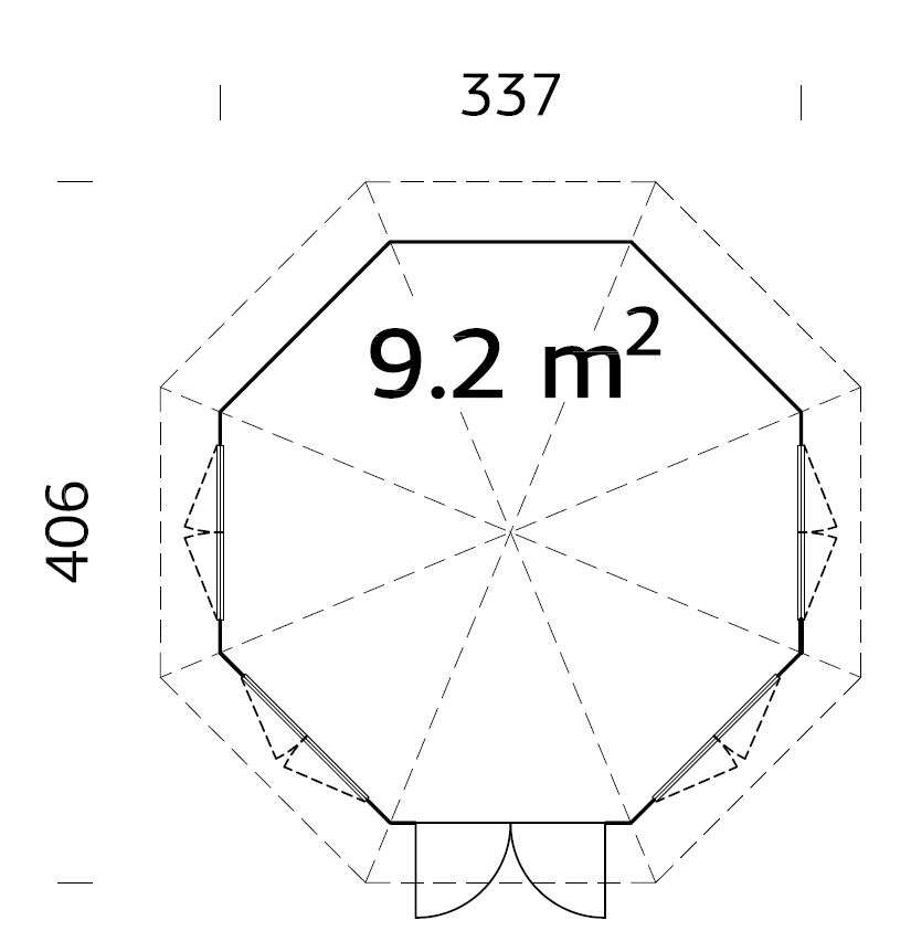 Palmako Veronica 4 lysthus 9,2 m²