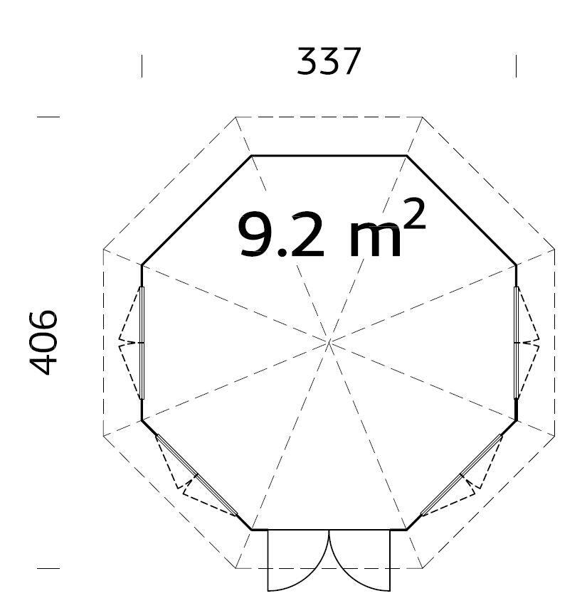 Palmako Veronica 4 lysthus 9,2 m²