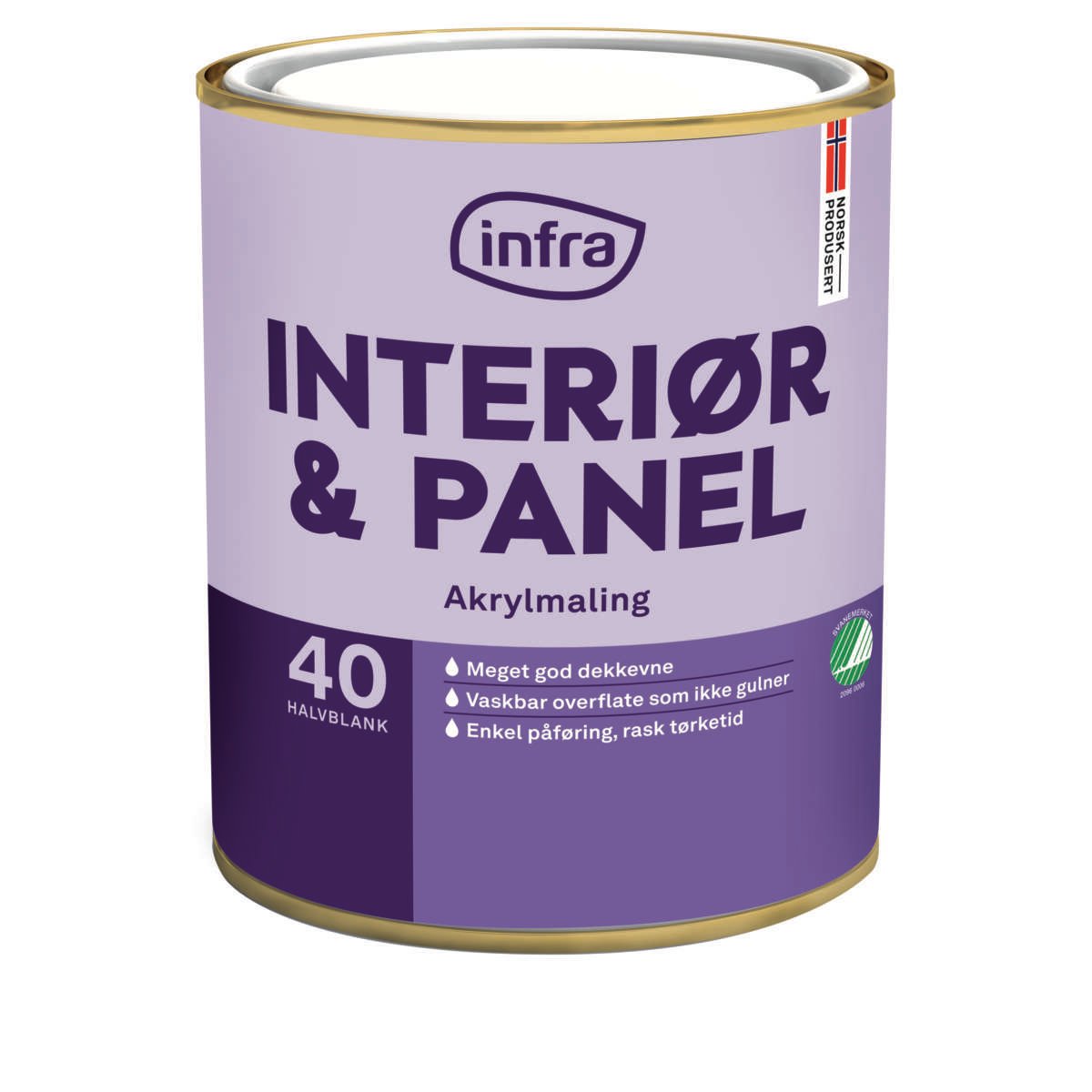 Infra Tre&Panel 40/halvblank interiørmaling