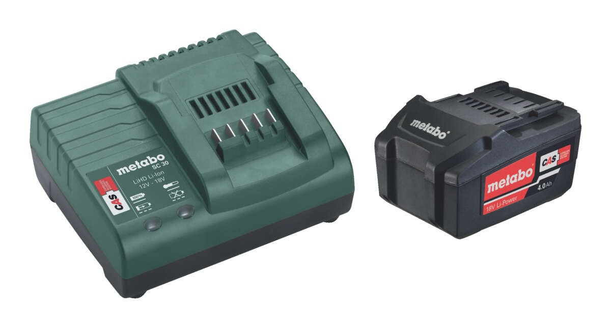 Metabo 4.0Ah batteri og SC30 lader