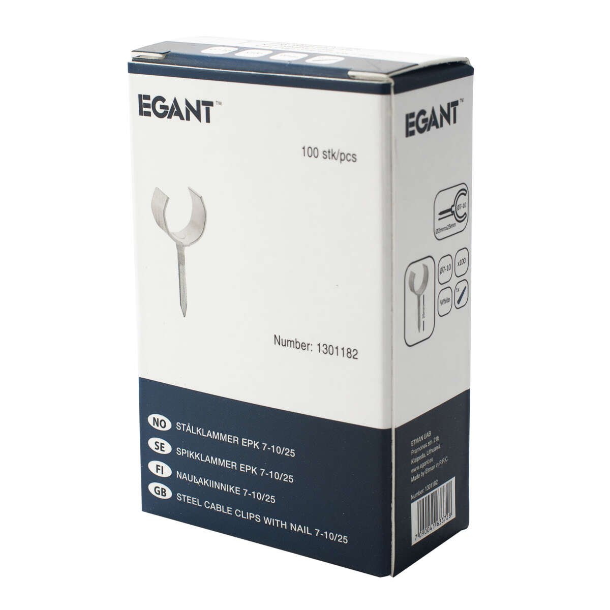 Egant 7-10 stålklammer 100-pk