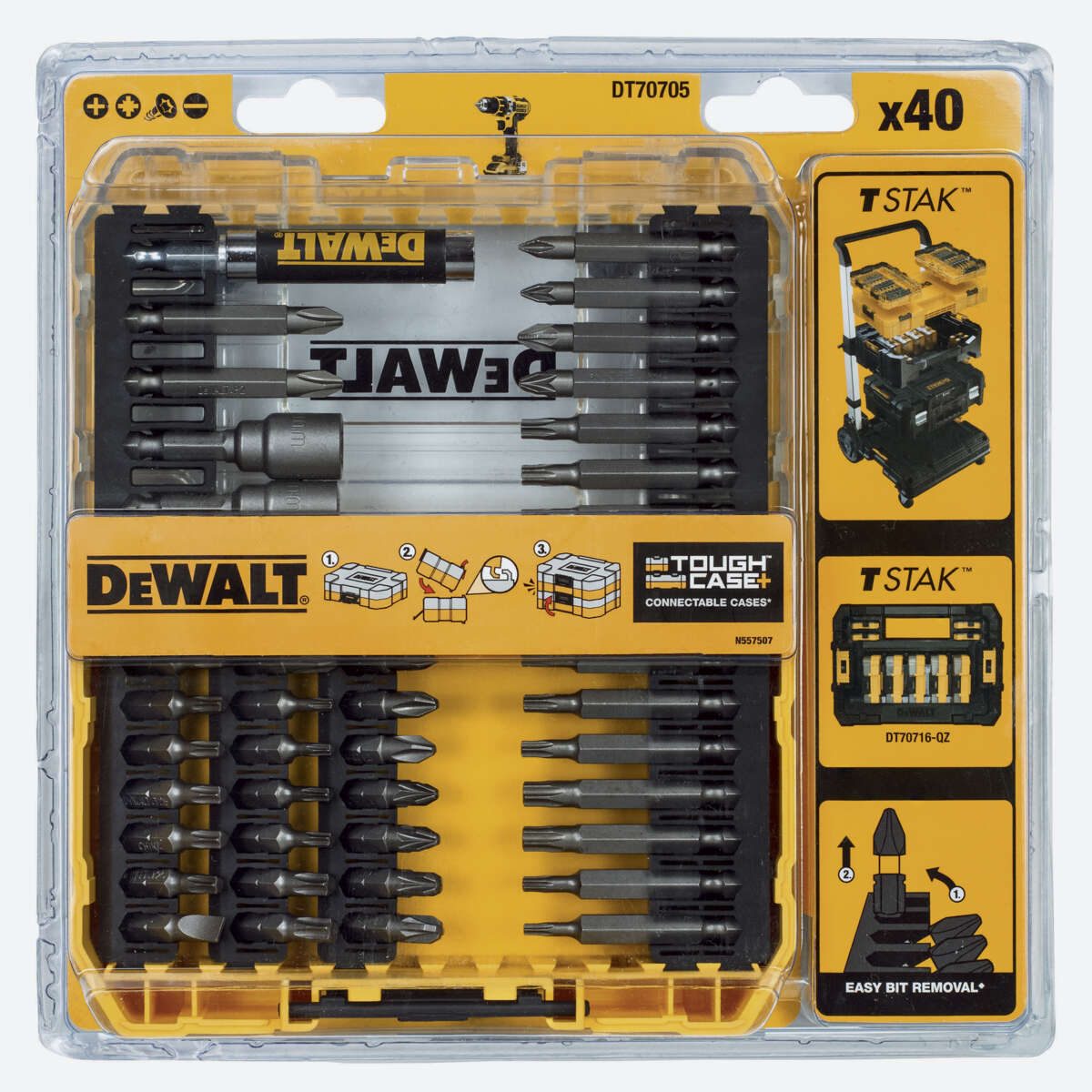 DeWALT DT70705 bitsett 40 deler